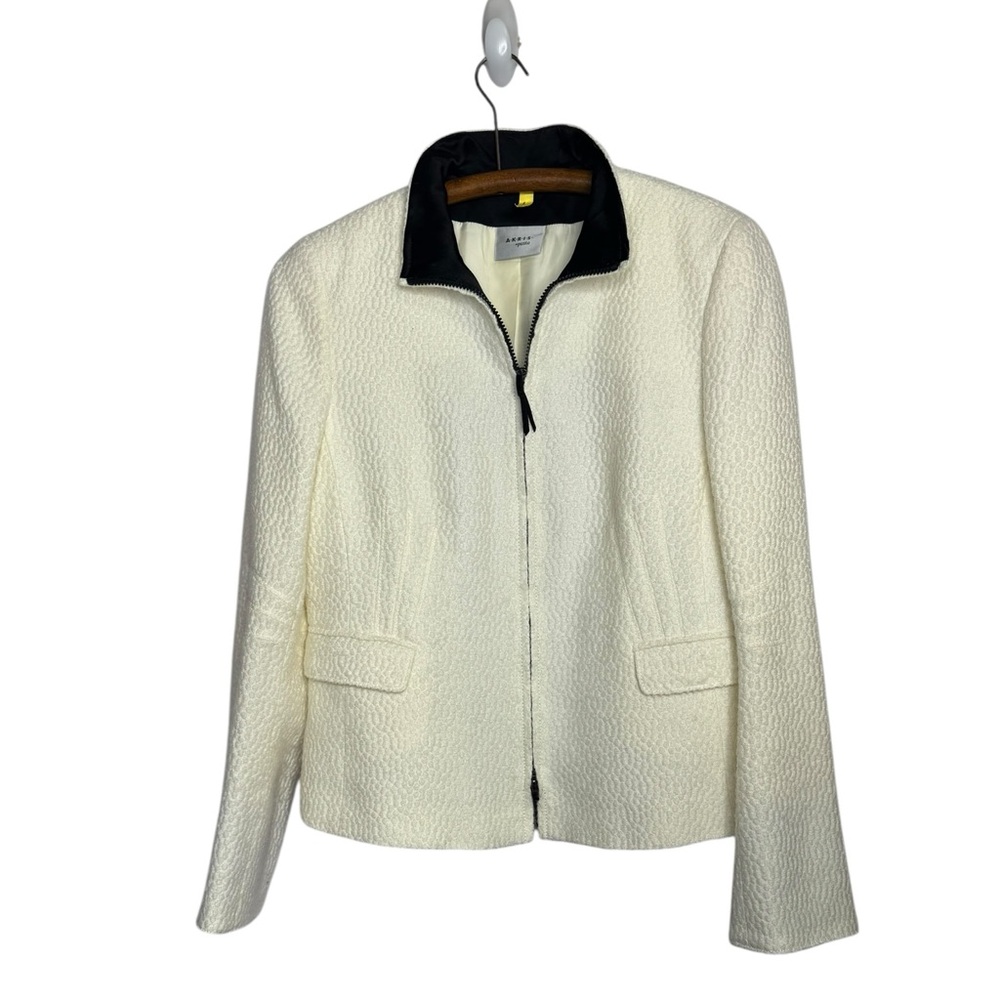 AKRIS PUNTO Zip Front Wool  Blazer Jacket size 10
